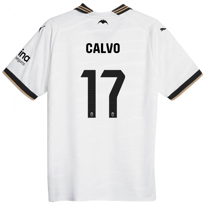 Kandiny Niño Camiseta Borja Calvo #17 Blanco 1ª Equipación 2023/24 La Camisa