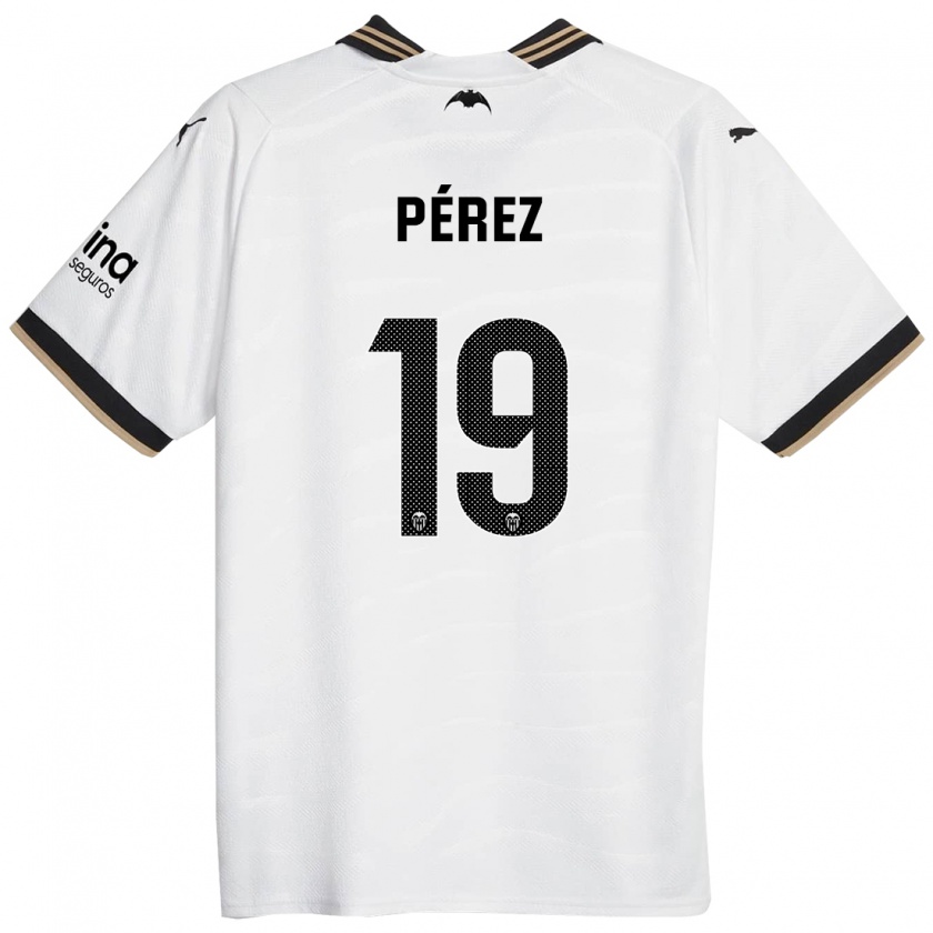 Kandiny Bambino Maglia Joselu Pérez #19 Bianco Kit Gara Home 2023/24 Maglietta