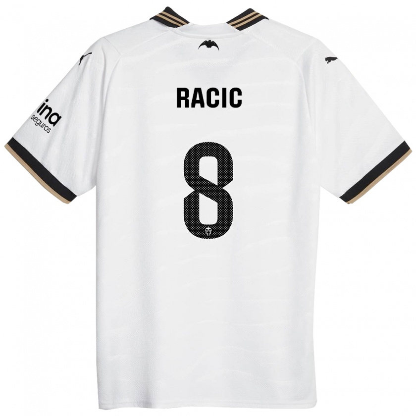 Kandiny Niño Camiseta Uros Racic #8 Blanco 1ª Equipación 2023/24 La Camisa