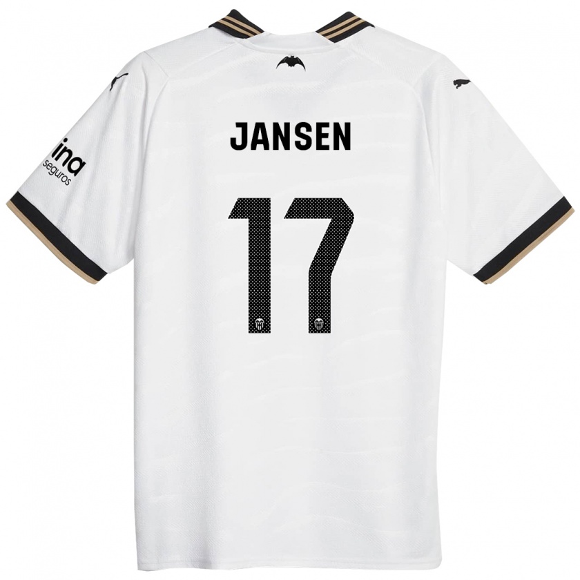 Kandiny Niño Camiseta Ellen Jansen #17 Blanco 1ª Equipación 2023/24 La Camisa