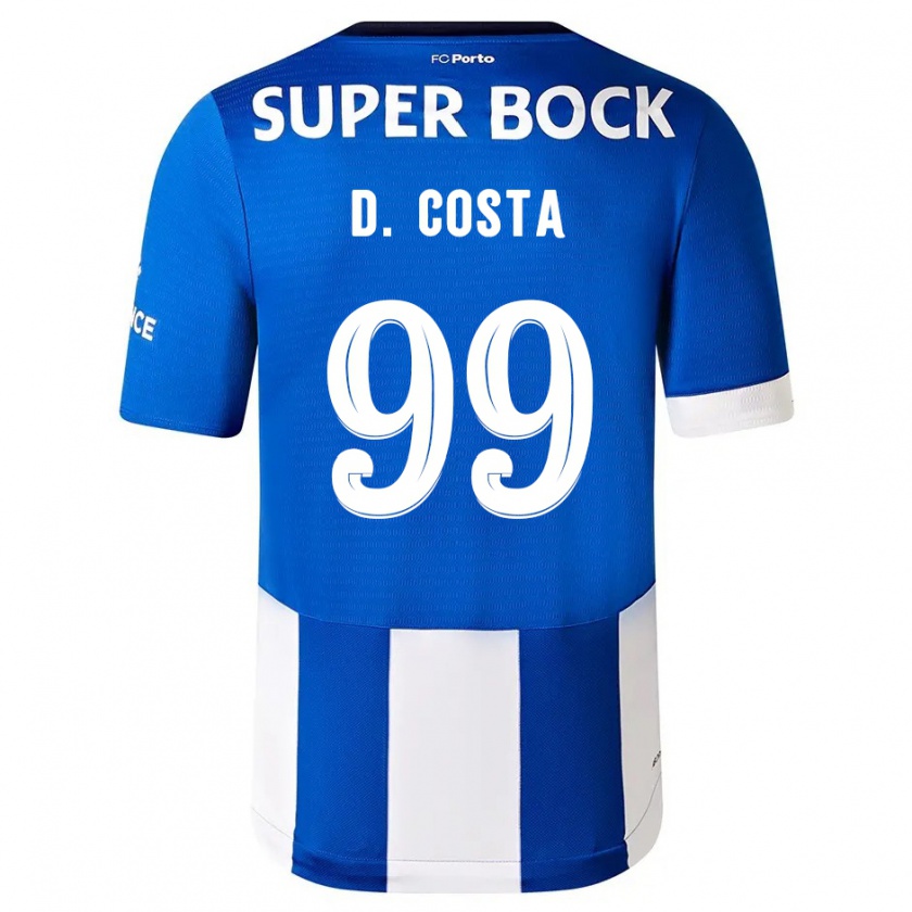 Kandiny Kinderen Diogo Costa #99 Blauw Wit Thuisshirt Thuistenue 2023/24 T-Shirt België