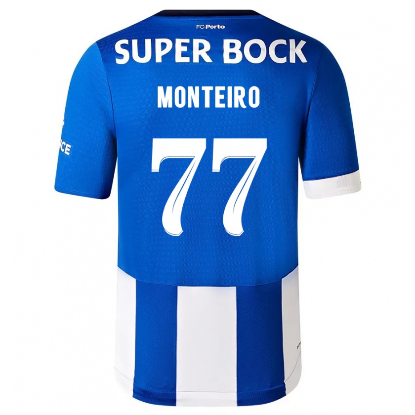 Kandiny Kinder Rui Monteiro #77 Blau Weiss Heimtrikot Trikot 2023/24 T-Shirt Österreich