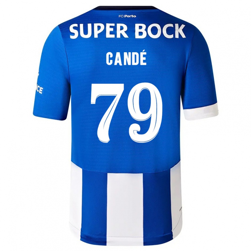 Kandiny Kinderen Umaro Candé #79 Blauw Wit Thuisshirt Thuistenue 2023/24 T-Shirt België