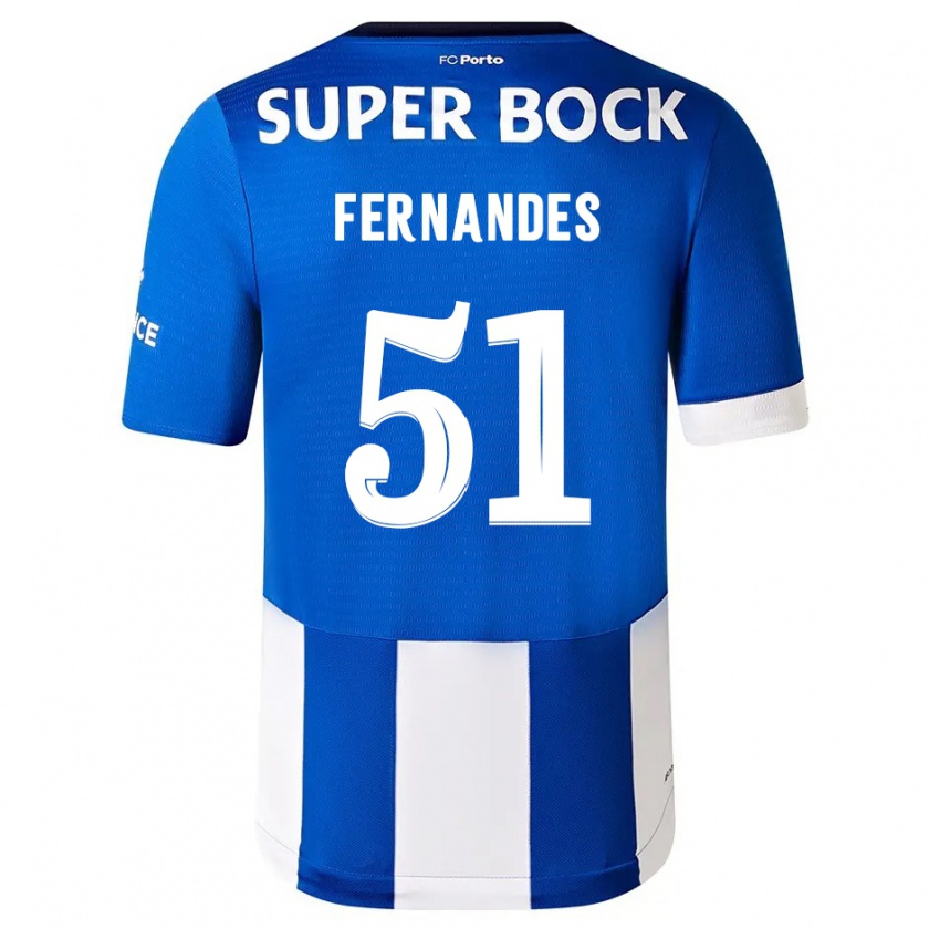 Kandiny Kinderen Diogo Fernandes #51 Blauw Wit Thuisshirt Thuistenue 2023/24 T-Shirt België