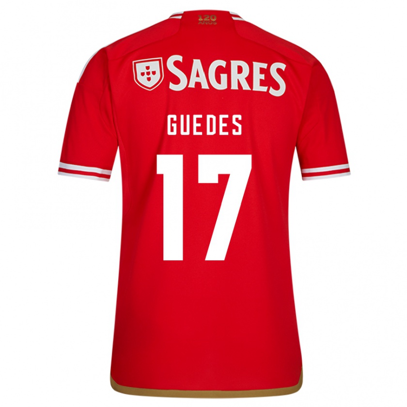 Kandiny Niño Camiseta Gonçalo Guedes #17 Rojo 1ª Equipación 2023/24 La Camisa