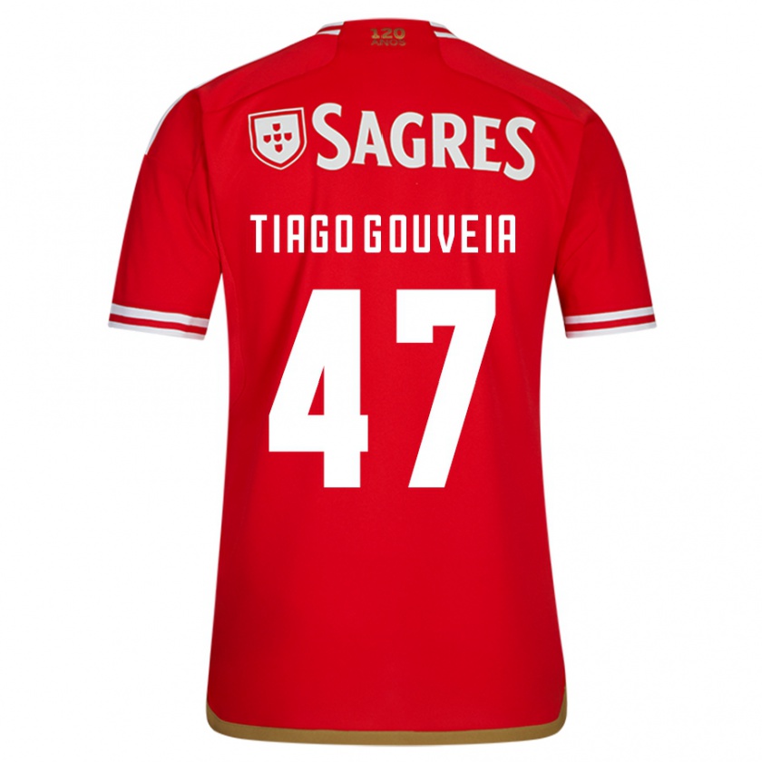 Kandiny Niño Camiseta Tiago Gouveia #47 Rojo 1ª Equipación 2023/24 La Camisa