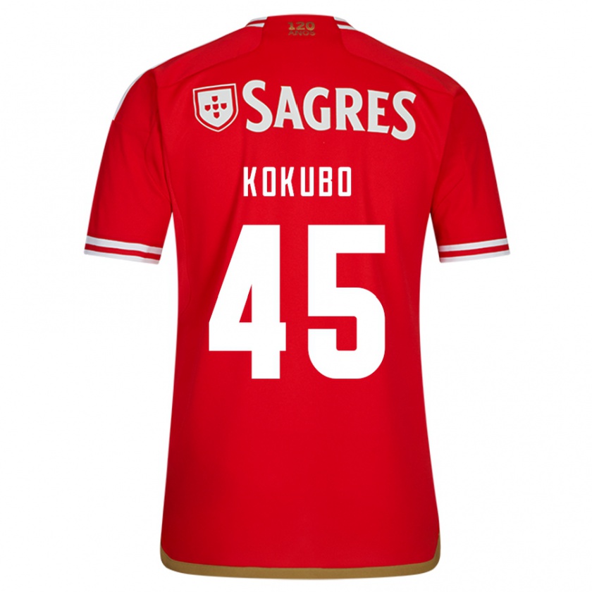 Kandiny Bambino Maglia Leo Kokubo #45 Rosso Kit Gara Home 2023/24 Maglietta