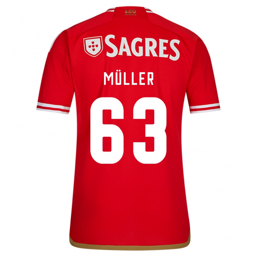 Kandiny Niño Camiseta José Müller #63 Rojo 1ª Equipación 2023/24 La Camisa