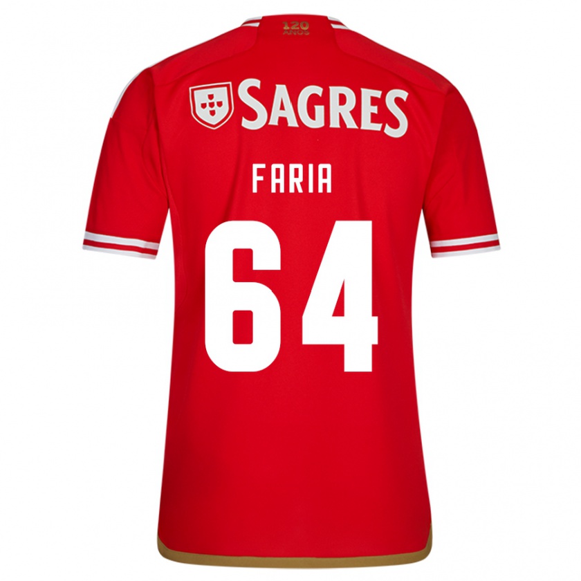 Kandiny Kinderen Hugo Faria #64 Rood Thuisshirt Thuistenue 2023/24 T-Shirt België