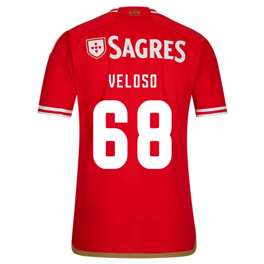 Kandiny Niño Camiseta João Veloso #68 Rojo 1ª Equipación 2023/24 La Camisa