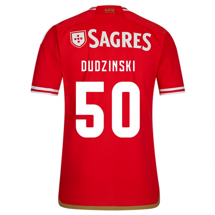 Kandiny Bambino Maglia Marcel Dudzinski #50 Rosso Kit Gara Home 2023/24 Maglietta