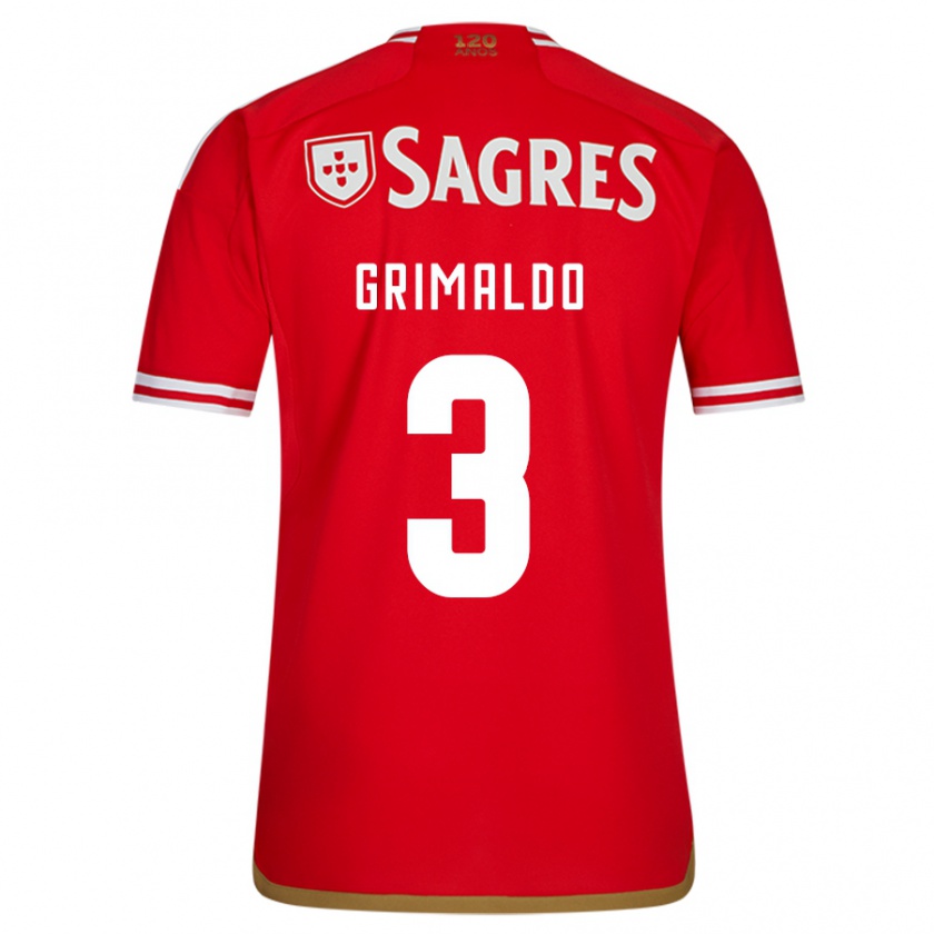 Kandiny Bambino Maglia Alejandro Grimaldo #3 Rosso Kit Gara Home 2023/24 Maglietta