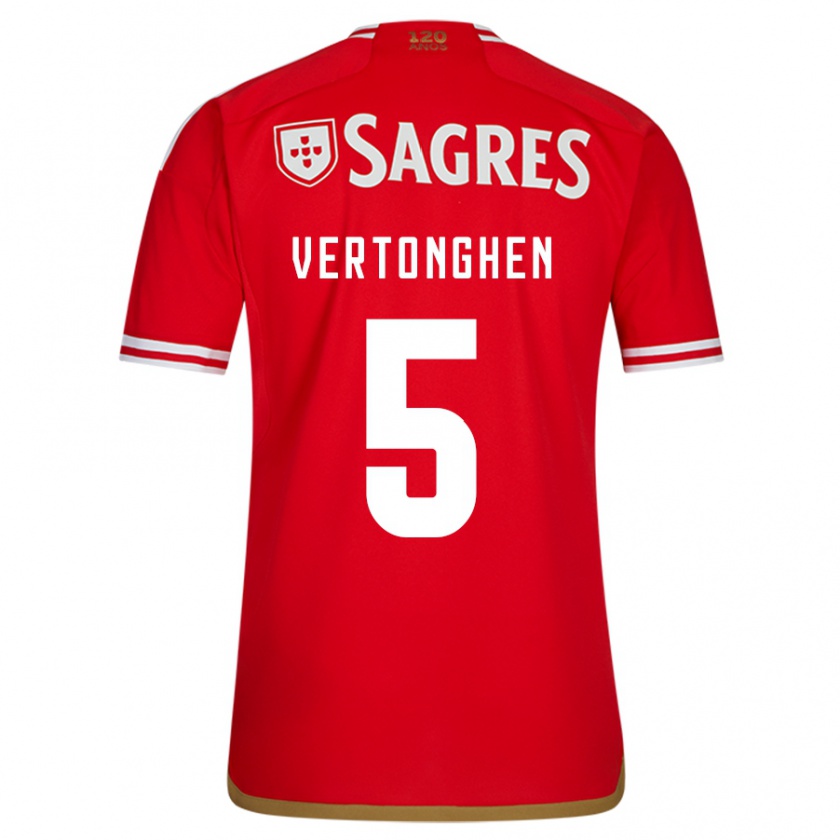 Kandiny Niño Camiseta Jan Vertonghen #5 Rojo 1ª Equipación 2023/24 La Camisa