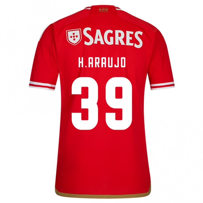 Kandiny Kinderen Henrique Araujo #39 Rood Thuisshirt Thuistenue 2023/24 T-Shirt België