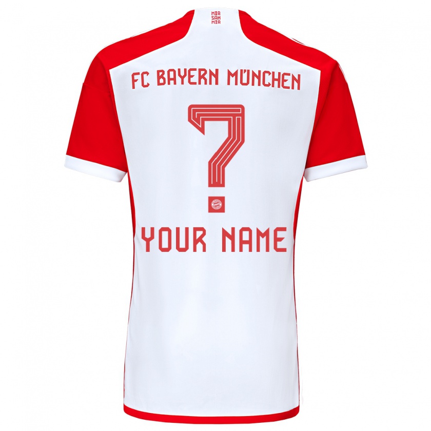 Kandiny Bambino Maglia Il Tuo Nome #0 Rosso Bianco Kit Gara Home 2023/24 Maglietta