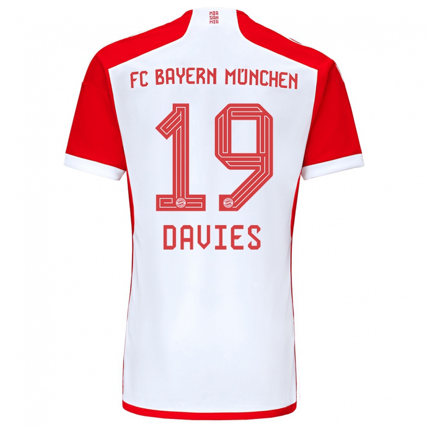 Kandiny Kinder Alphonso Davies #19 Rot-Weiss Heimtrikot Trikot 2023/24 T-Shirt Österreich