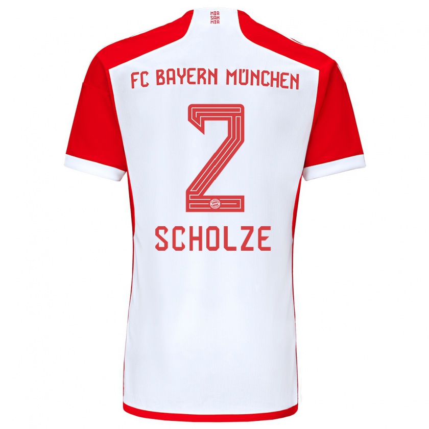 Kandiny Kinderen Max Scholze #2 Rood Wit Thuisshirt Thuistenue 2023/24 T-Shirt België