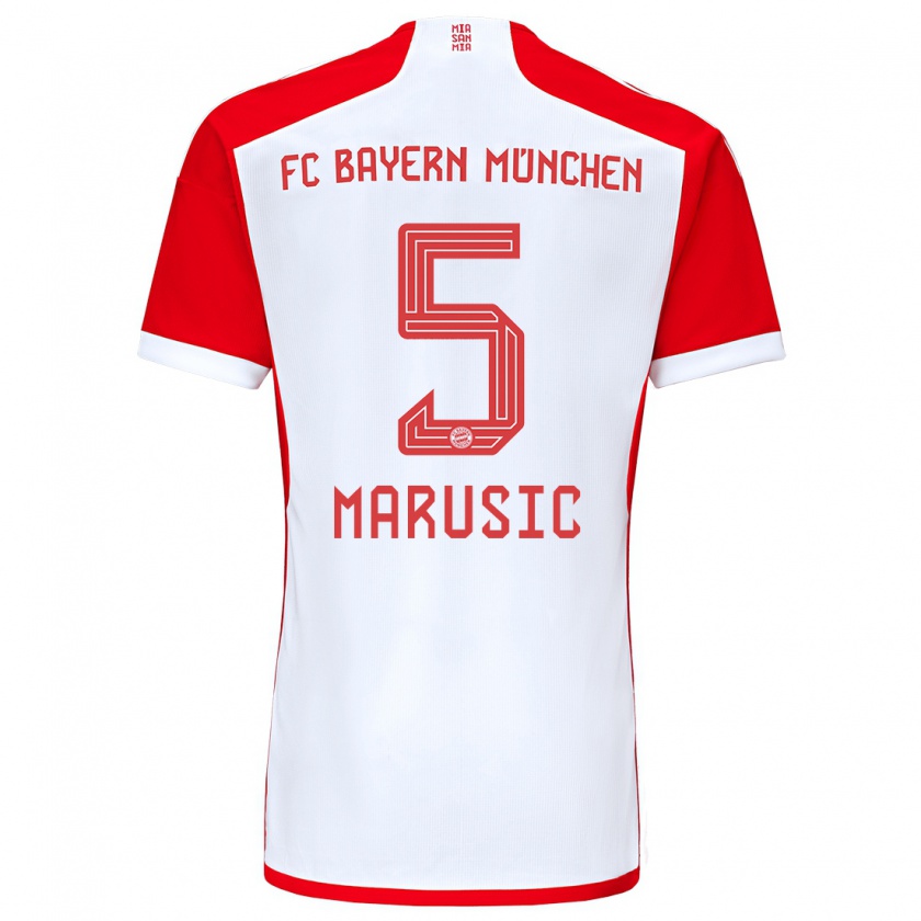 Kandiny Bambino Maglia Gabriel Marusic #5 Rosso Bianco Kit Gara Home 2023/24 Maglietta