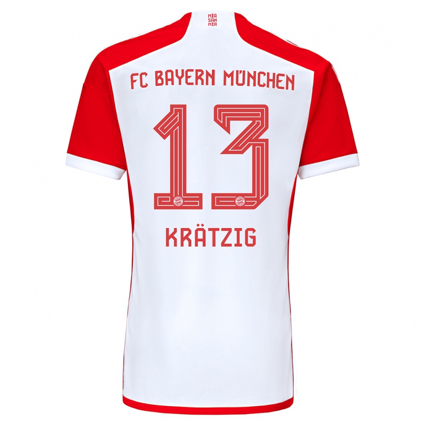 Kandiny Bambino Maglia Frans Krätzig #13 Rosso Bianco Kit Gara Home 2023/24 Maglietta