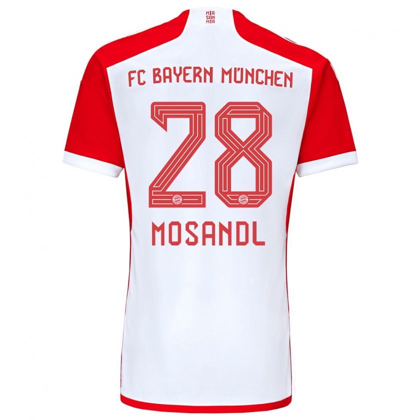 Kandiny Kinderen Moritz Mosandl #28 Rood Wit Thuisshirt Thuistenue 2023/24 T-Shirt België