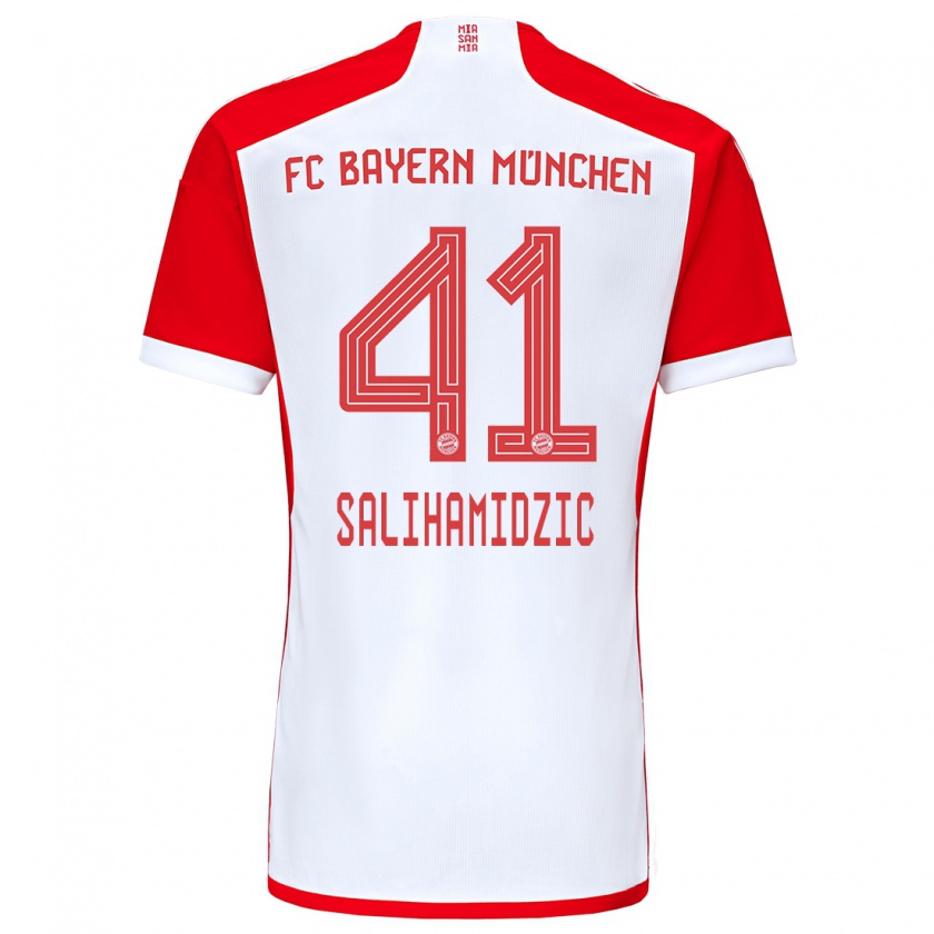 Kandiny Kinderen Nick Salihamidzic #41 Rood Wit Thuisshirt Thuistenue 2023/24 T-Shirt België