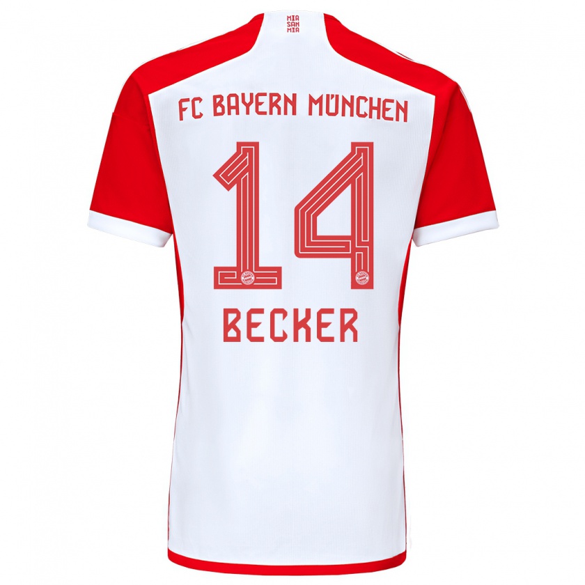 Kandiny Bambino Maglia Lennard Becker #14 Rosso Bianco Kit Gara Home 2023/24 Maglietta