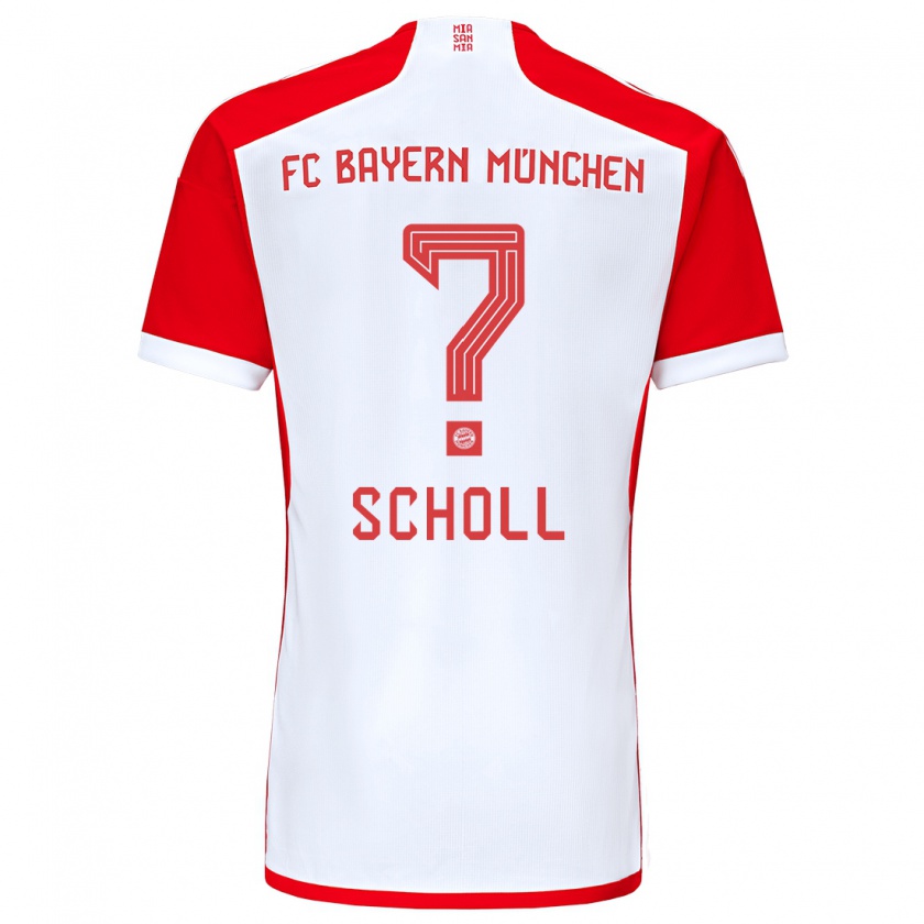 Kandiny Kinderen Paul Scholl #0 Rood Wit Thuisshirt Thuistenue 2023/24 T-Shirt België