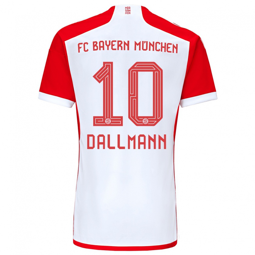 Kandiny Kinderen Linda Dallmann #10 Rood Wit Thuisshirt Thuistenue 2023/24 T-Shirt België