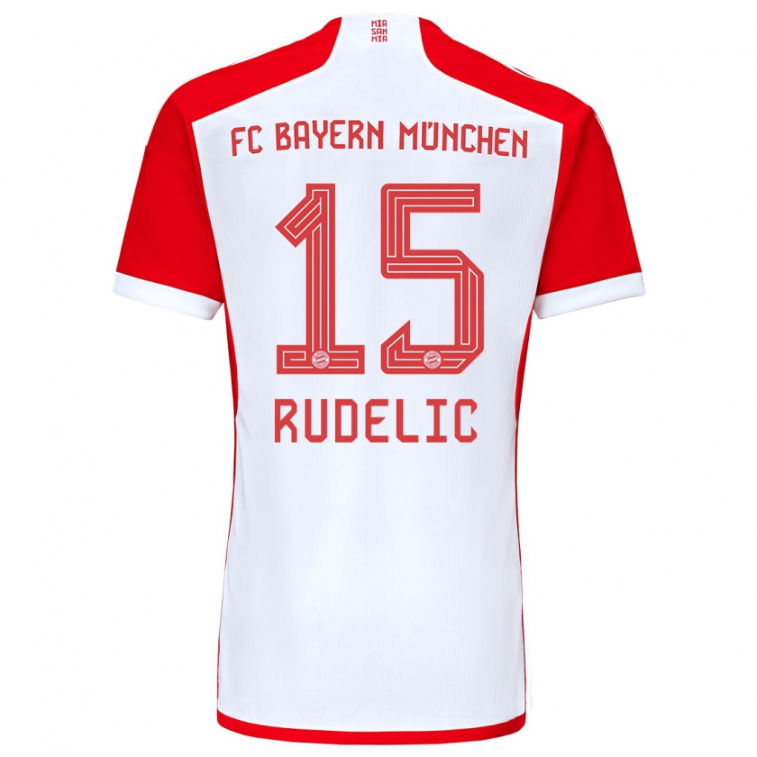 Kandiny Kinderen Ivana Rudelic #15 Rood Wit Thuisshirt Thuistenue 2023/24 T-Shirt België