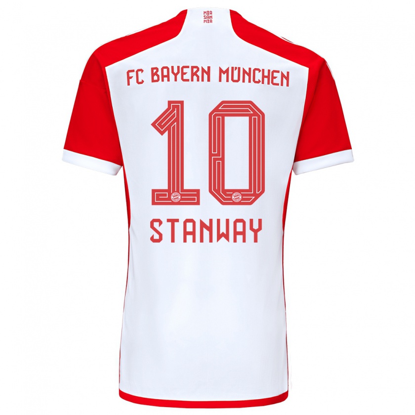 Kandiny Kinder Georgia Stanway #10 Rot-Weiss Heimtrikot Trikot 2023/24 T-Shirt Österreich