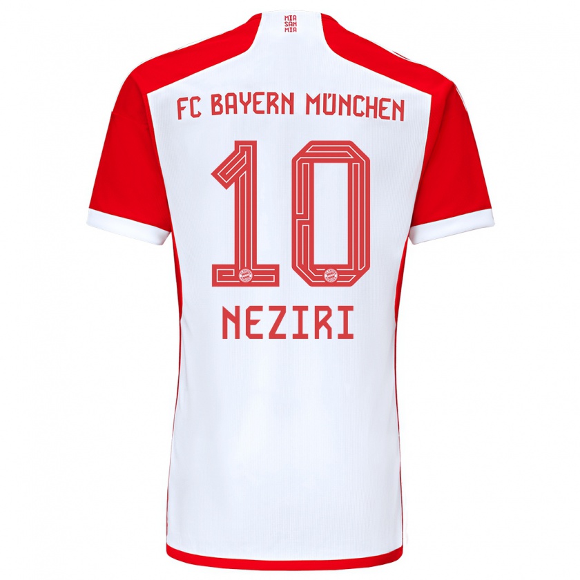 Kandiny Bambino Maglia Behar Neziri #10 Rosso Bianco Kit Gara Home 2023/24 Maglietta