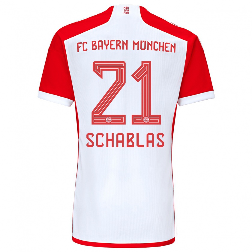 Kandiny Kinderen Matteo Schablas #21 Rood Wit Thuisshirt Thuistenue 2023/24 T-Shirt België