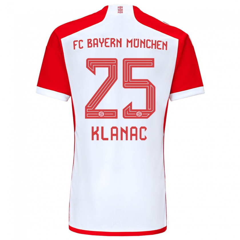 Kandiny Bambino Maglia Luka Klanac #25 Rosso Bianco Kit Gara Home 2023/24 Maglietta