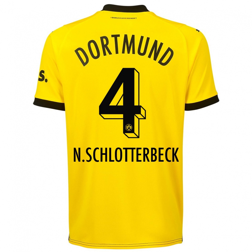 Kandiny Bambino Maglia Nico Schlotterbeck #4 Giallo Kit Gara Home 2023/24 Maglietta