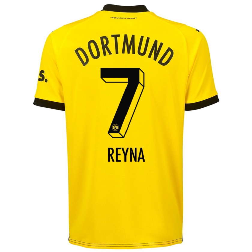 Kandiny Bambino Maglia Giovanni Reyna #7 Giallo Kit Gara Home 2023/24 Maglietta