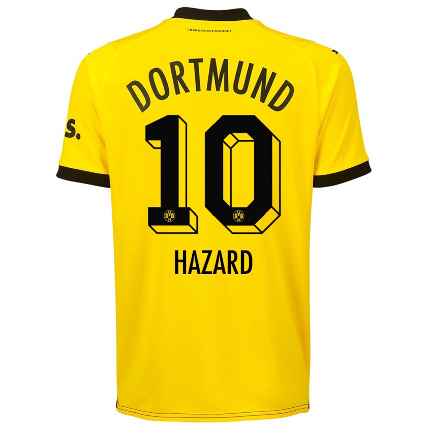 Kandiny Dzieci Thorgan Hazard #10 Żółty Domowa Koszulka 2023/24 Koszulki Klubowe