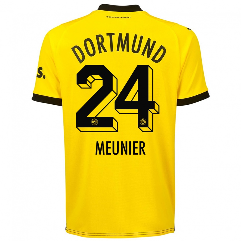 Kandiny Kinderen Thomas Meunier #24 Geel Thuisshirt Thuistenue 2023/24 T-Shirt België