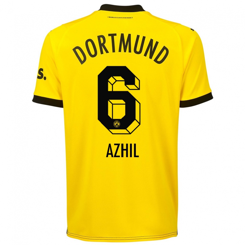 Kandiny Bambino Maglia Ayman Azhil #6 Giallo Kit Gara Home 2023/24 Maglietta