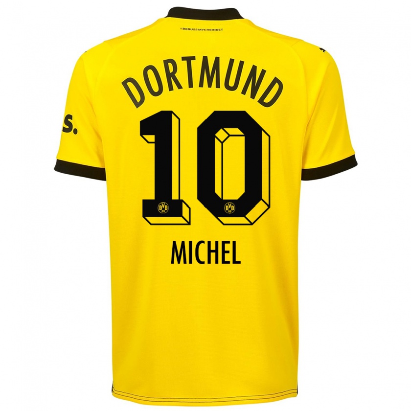 Kandiny Bambino Maglia Falko Michel #10 Giallo Kit Gara Home 2023/24 Maglietta