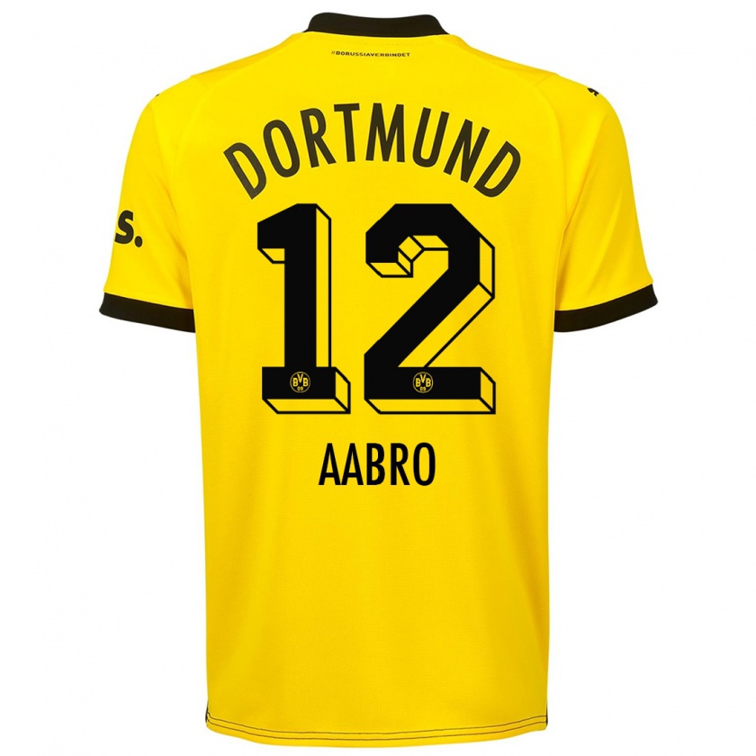 Kandiny Niño Camiseta Gustav Aabro #12 Amarillo 1ª Equipación 2023/24 La Camisa