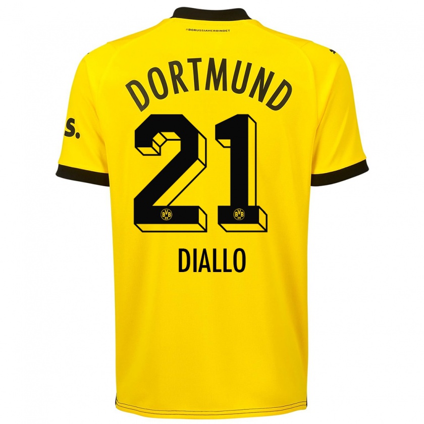 Kandiny Niño Camiseta Ousmane Diallo #21 Amarillo 1ª Equipación 2023/24 La Camisa