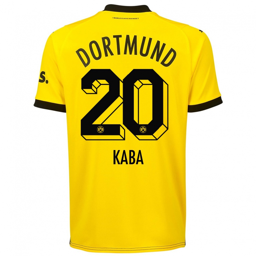 Kandiny Bambino Maglia Mussa Kaba #20 Giallo Kit Gara Home 2023/24 Maglietta