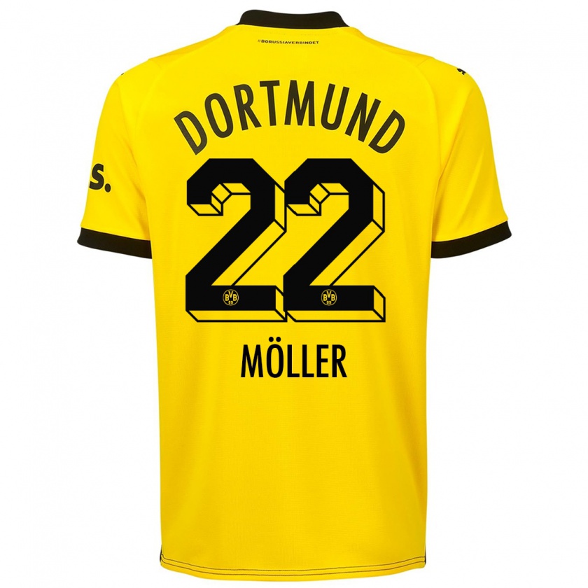 Kandiny Niño Camiseta Paul Möller #22 Amarillo 1ª Equipación 2023/24 La Camisa