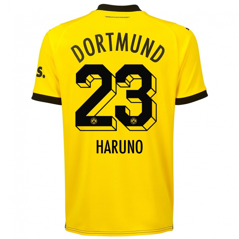 Kandiny Kinder Sasaki Haruno #23 Gelb Heimtrikot Trikot 2023/24 T-Shirt Österreich