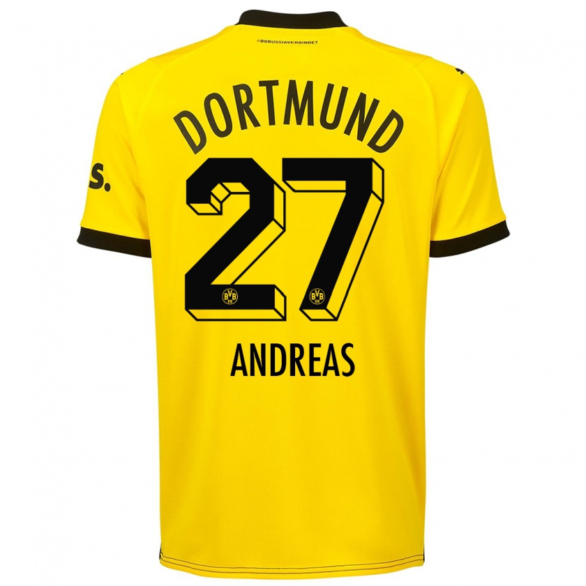 Kandiny Kinderen Kuno Andreas #27 Geel Thuisshirt Thuistenue 2023/24 T-Shirt België