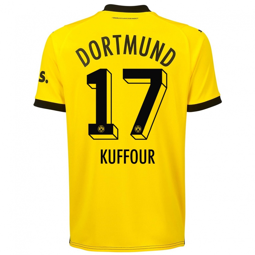 Kandiny Kinderen Lloyd-Addo Kuffour #17 Geel Thuisshirt Thuistenue 2023/24 T-Shirt België