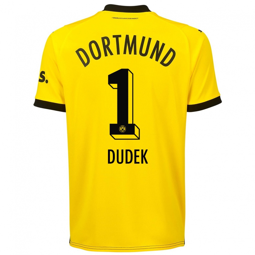 Kandiny Bambino Maglia Daniel Dudek #1 Giallo Kit Gara Home 2023/24 Maglietta