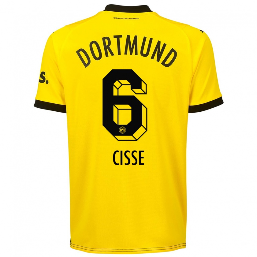 Kandiny Kinderen Faroukou Cisse #6 Geel Thuisshirt Thuistenue 2023/24 T-Shirt België