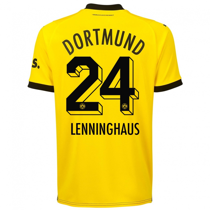 Kandiny Bambino Maglia Mika Lenninghaus #24 Giallo Kit Gara Home 2023/24 Maglietta