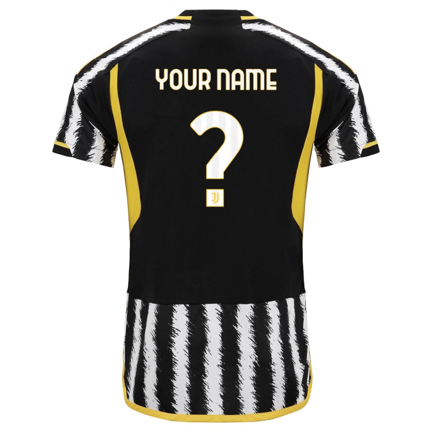 Kandiny Bambino Maglia Il Tuo Nome #0 Nero Bianco Kit Gara Home 2023/24 Maglietta